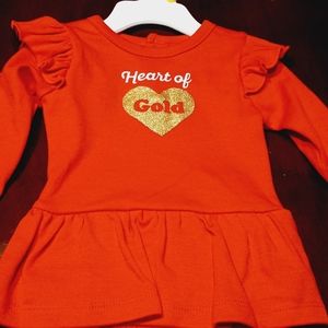 BRAND NEW " HEART OF GOLD$ ONSIE Size 3/6 Months